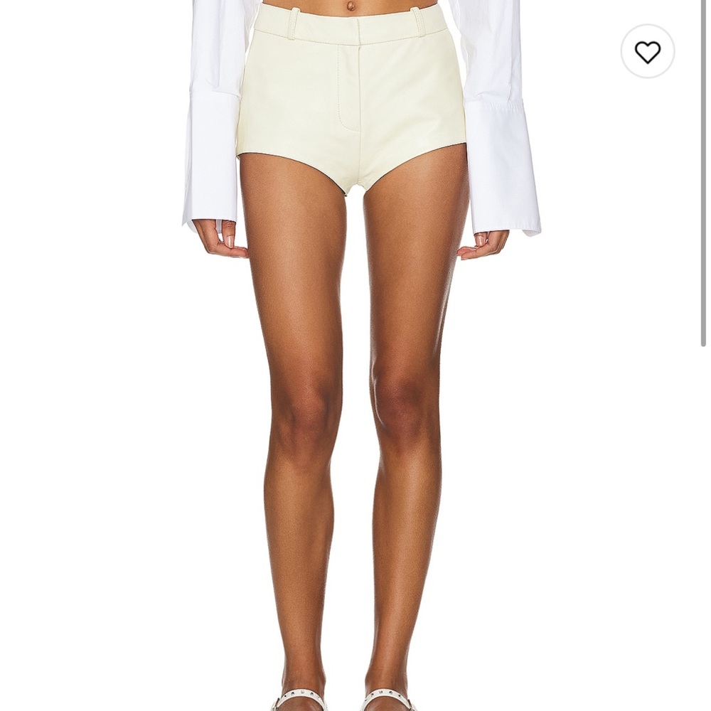 Butter yellowe leather lamarque hot shorts / micro shorts